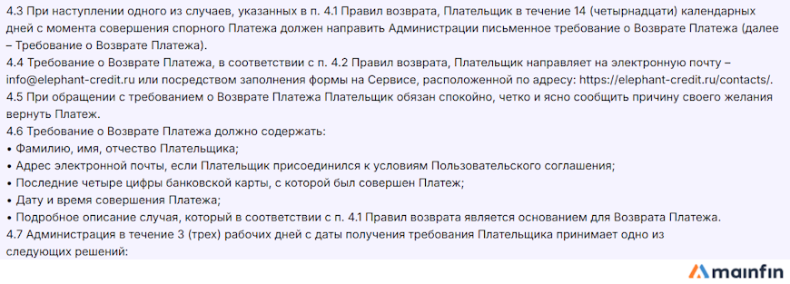 Правила отмены и возврата платежей